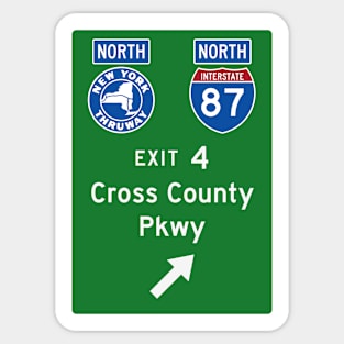 New York Thruway Northbound Exit 4: Cross County Parkway Sticker